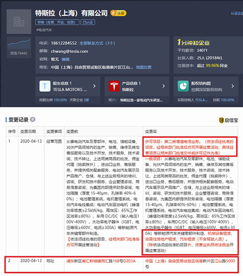 特斯拉(上海)拓展业务版图 新增汽车租赁与省内增值电信服务